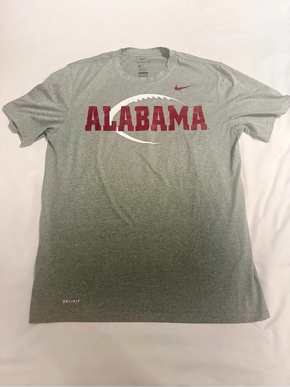 Nike Men’s Tee Alabama Crimson Tide Football DRI-FIT Tee Gray SIZE: Medium